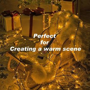 Venta superior Iluminación de vacaciones 100 200 400 500 <span class=keywords><strong>LED</strong></span> 10 M 30 m 105 FT <span class=keywords><strong>300</strong></span> <span class=keywords><strong>LED</strong></span> de extremo a extremo Luz de cadena de hadas de alambre blanco verde - Product Image 3