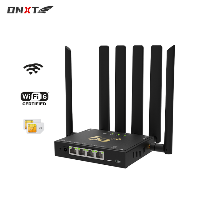 DNXT 5G CPE Industrial Modem Outdoor Routers Unlocked Sim Card Slots 6 External Antenna 4 PortHotspot Wireless Router