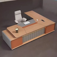 Bureau de direction moderne extensible en bois massif de qualité supérieure pour bureau à domicile, dimensions et options de finition personnalisables