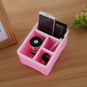 Colorful Rectangular Desktop Storage Box Plastic Organizer For Cosmetic Jewelry Remote Control Daily Necessities - Product Image 3