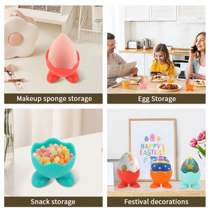 Support portable multicolore pour éponge de maquillage en silicone, mignon, avec étui en forme d'œuf - Product Image 3