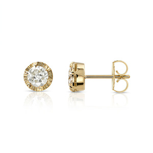 Boucles d'oreilles clous en moissanite 1 carat couleur D VVS1, bordure pièce de monnaie, en argent 925 plaqué or 18 carats, testées positivement au testeur de diamant, haute qualité, unisexe, style vintage. - Product Image 2