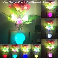 Lampe LED à brancher avec capteur crépusculaire automatique 0,5W, économie d'énergie, veilleuse de rêve, lumières de nuit en forme de rose et de champignon pour chambre à coucher