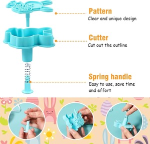 Tagliabiscotti in Silicone Personalizzati per Pasqua OEM, Stampi per Dolci Festivi con Manici a Molla, Fabbrica Certificata BSCI ISO9001, Vendita all'Ingrosso - Product Image 4