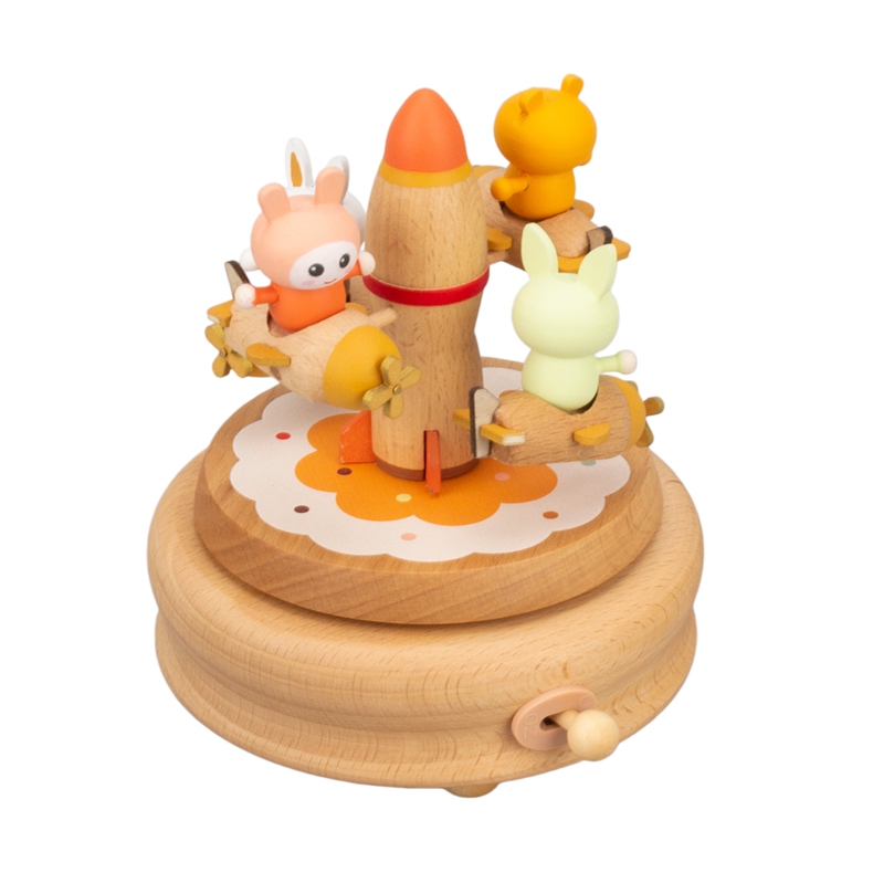 55805015 rocket space wooden music box