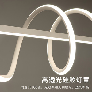 โคมไฟแขวนเพดานสไตล์มินิมอลสมัยใหม่ ไฟ LED ทรงกลม หัวเดียว สำหรับห้องรับประทานอาหาร บาร์ เคาน์เตอร์  วัสดุซิลิโคนโปร่งแสงสูง - Product Image 1