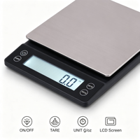 Balance de cuisine numérique portable de haute précision 0,1 g avec écran LCD pour café, pâtisserie et bijoux