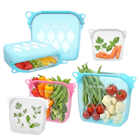 Sacs de conservation alimentaire réutilisables en silicone écologiques, sacs à lunch sans plastique, sacs à sandwich en silicone platine pour la cuisson et la congélation