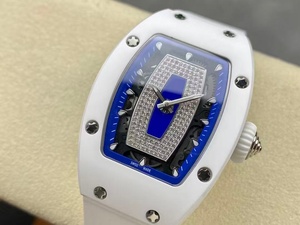 Reloj de Cerámica con Movimiento Mecánico Automático a Prueba de Agua, con Marco Blanco y Diseño de Núcleo Azul - Product Image 3