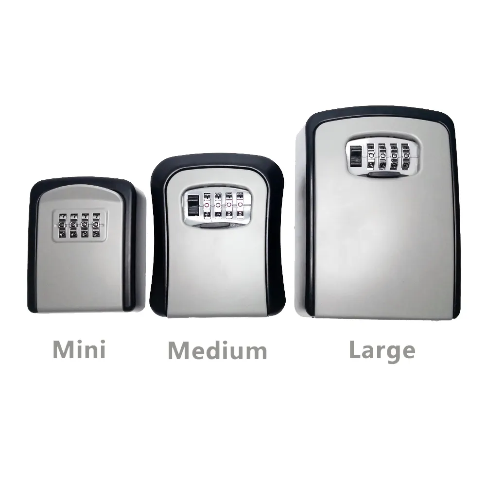 Mini Small Medium and Large Size Storage Space Key Safe Box Metal Combination Lockbox Secured by Design