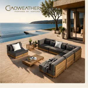 Juego de sofás de lujo para exteriores, <span class=keywords><strong>muebles</strong></span> de patio de resort impermeables, juego de <span class=keywords><strong>muebles</strong></span> de jardín, juego de <span class=keywords><strong>muebles</strong></span> de hotel, <span class=keywords><strong>muebles</strong></span> de exterior de teca, sofá de jardín - Product Image 1