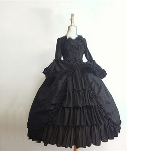 <span class=keywords><strong>Vestido</strong></span> BAIGE Vintage Lolita para Mujer Princesa Dulce Cuello Cuadrado Encaje Lazo Cintura Alta Largo <span class=keywords><strong>Victoriano</strong></span> Gótico para Chica - Product Image 5