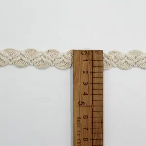 Customize 10mm 15mm 20mm Cotton Crochet Ribbon Decorative Braid Gimp Trims For Garment Bags Decoration