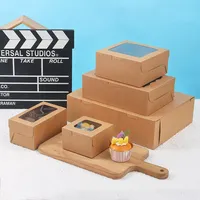 Boîte à cupcakes de haute qualité pour desserts et snacks, en carton ivoire de qualité alimentaire, avec finition mate et fenêtre transparente, 2 trous