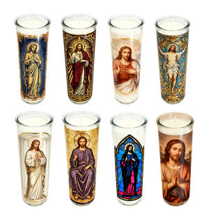 LITBRIGHT Bougie Pilier Haute en Verre pour Prières Religieuses, Sainte Muerte, 7 Couleurs, Bougie de 7 <span class=keywords><strong>Jours</strong></span> - Product Image 4