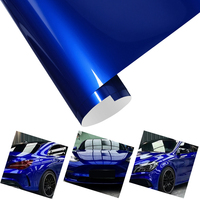 Película de Vinilo para Coche en Metal Líquido PET Azul Oscuro, Calcomanía Autocurable de PVC para Auto con Tecnología de Liberación de Aire, Decoración y Cambio de Color para Vehículos