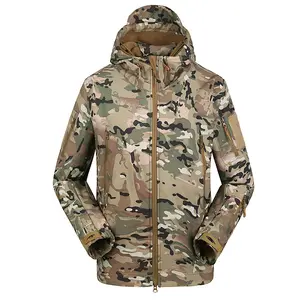 Top selling Sports Waterproof Work Softshell Hunting Fatigue Coat Hoodie Polyester Camping Tactical Camouflage Jackets Men