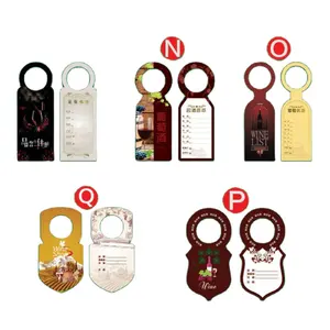 China Custom PVC Or Paper Swing Wine And Plastic Bottle Neck label Hanging Tag with elastic loop