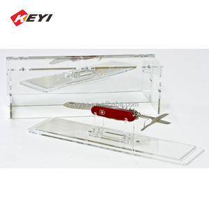 Kunden spezifische transparente Acryl messer Display Box Besteck Messer Vitrine Rack Stand für den Einzelhandel Shop Verwendung für die Förderung - Product Image 4