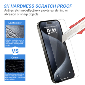 Verre de protection pour <span class=keywords><strong>Iphone</strong></span> 16 15 14 13 Plus Pro Xs Max Xr 7 8 <span class=keywords><strong>6S</strong></span> Plus Protecteur d'écran en verre trempé - Product Image 4