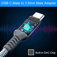 Câble audio USB-C vers 3,5 mm mâle en nylon, personnalisé OEM, pour écouteurs, haut-parleurs de téléphone portable et moniteurs
