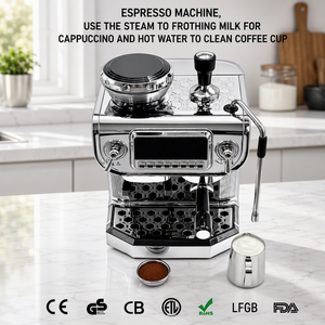 <span class=keywords><strong>Cafetera</strong></span> Espresso Profesional para el Hogar con Molinillo <span class=keywords><strong>de</strong></span> Granos Integrado, Vaporizador <span class=keywords><strong>de</strong></span> Leche y Tanque <span class=keywords><strong>de</strong></span> Agua Extraíble <span class=keywords><strong>de</strong></span> 2 Litros - Product Image 4