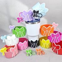 11 couleurs – Manchons de protection antidérapants en silicone avec nœud mignon pour le bas des gobelets de 30/40 oz – Réutilisables et écologiques