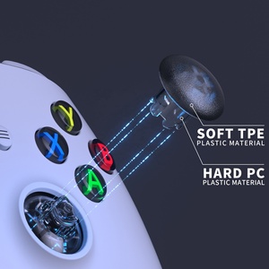 EXtremeRate Clear Black Swappable Edge <b>Sticks</b> Interchangeable Analog <b>Stick</b> Joystick Thumbsticks for Xbox Series X S Controller - Product Image 5