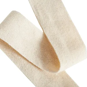 2" Wide herringbone twill tape ribbons cotton natural