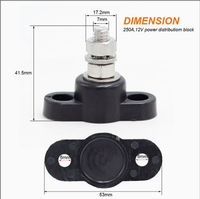 Barre de distribution de puissance en acier inoxydable 1/4 5/16 3/8, barre omnibus de batterie, goujon de distribution isolé simple pour installateur professionnel