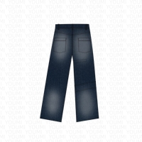 YOUMI Custom OEM 16oz Selvedge Denim Jeans for Men Heavyweight Sun Faded Monkey Wash Multi Pocket Diamond Embroidery Hole Solid