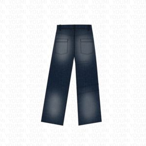 유미(YOUMI) 맞춤형 OEM 남성용 16온스 셀비지 데님 진 - 헤비웨이트, 선 페이드, 몽키 워시, 멀티 포켓, 다이아몬드 자수, 구멍 디자인 - Product Image 2