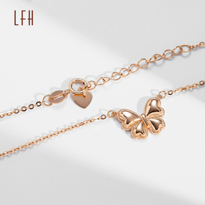 Collier ras de cou avec pendentif papillon délicat et minuscule en or véritable 18 carats, bijoux en or 18 carats, vente en gros - Product Image 5