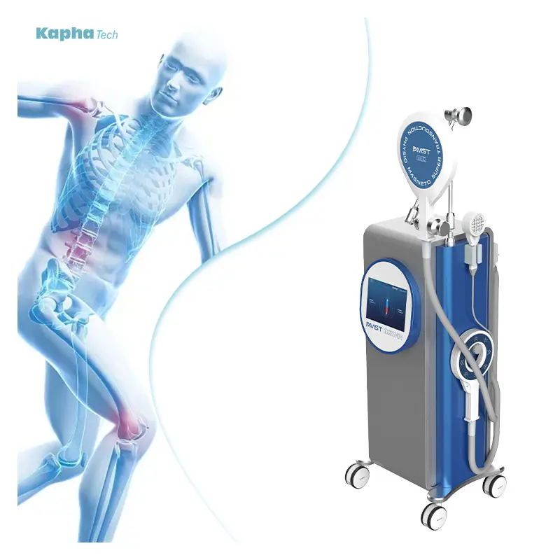 Terapi detak jantung magnetis Saluran ganda fisioterapi, mesin Nadi elektromagnetik dengan intensitas tinggi PMST MAX DUO