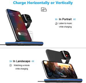 <span class=keywords><strong>3</strong></span> in 1 Wireless Charger Ladestation, Qi Kabelloses Ladegerät Ständer Induktive Kompatibel mit Airpods iWatch Series 1/ <span class=keywords><strong>2</strong></span> / <span class=keywords><strong>3</strong></span> / 4 - Product Image 5