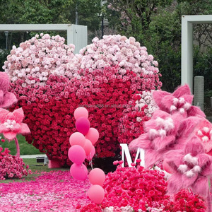 Muro de Flores en Forma de Corazón de Seda al por Mayor, Marca Jinzhuang, Fondo de Boda y Decoración de Techo, Arco de Corazón - Product Image 1