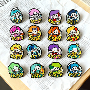 Badges métalliques populaires transfrontaliers sur le thème des 16 types de <span class=keywords><strong>personnalité</strong></span> MBTI, tests de carrière, broches, sacs à dos, accessoires et plus - Product Image 1