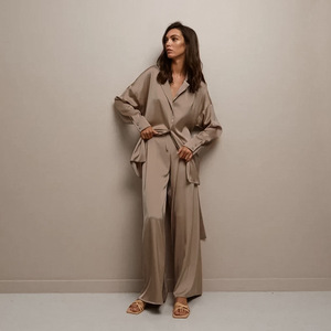 2022 Spring Valentines New Designer Satin Silk Pjs <strong>Sets</strong> <strong>for</strong> Women <strong>Family</strong> Sexy Pajamas Two Piece Sleepwear Lounge Wear - Product Image 3