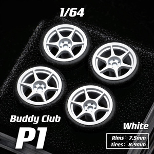 ล้อรถโมเดลโลหะผสม Nabes X Chika ขนาด 8.9/9.7 มม. 1/64 พร้อมยางถอดเปลี่ยนได้ รุ่น Club P1/<span class=keywords><strong>Enkei</strong></span> <span class=keywords><strong>PF01</strong></span> สำหรับรถโมเดล Hot Wheels ขนาด 1:64 - Product Image 3