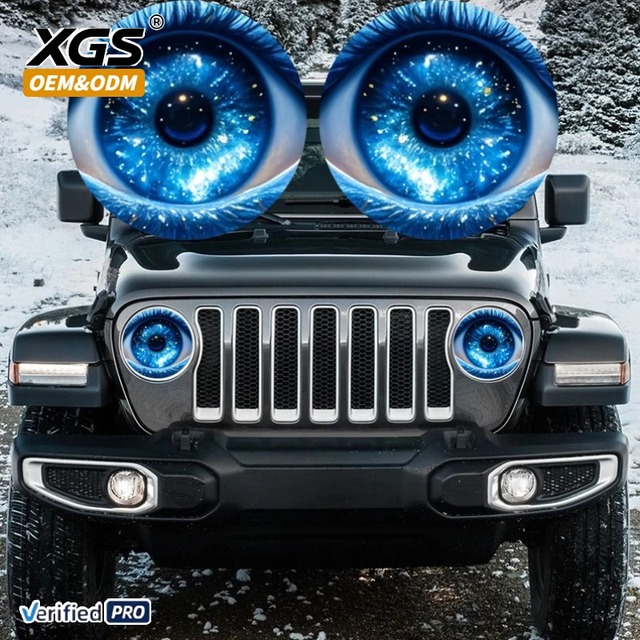 Dreamy Starry Sky 3D Beast Eye Headlight Stickers Universal Fit for Headlights Personality Design Custom Color Vinyl Car Decal