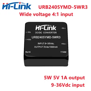 Hilink Original Manufacturer 5W 24V Input DCDC Converter Household 5V 1A URB2405YMD-5WR3 Step Down Power Supply Module Isolated