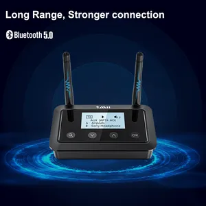 Toptan Bluetooth 5.0 verici alıcı 1Mii B03 + 3 in 1 uzun menzilli telsiz 3.5 MM AUX arayüzü ile APTX LL APTX HD