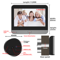 Sonnette de porte intelligente Tuya avec écran 4,3 pouces, caméra HD 3MP grand angle, détection de mouvement PIR, vision nocturne HD et communication unidirectionnelle