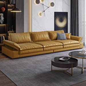 Juego de sofá minimalista italiano para sala de estar, fila recta simple con sofá de látex súper espacioso y profundo - Product Image 2