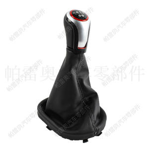 หัวเกียร์รถยนต์ Pareo หนังแท้ 5 สปีด สีดำ วงแหวนสีแดง ออกแบบตามหลักสรีรศาสตร์ สำหรับรถยนต์ Volkswagen Golf 6 และ Caddy - Product Image 3