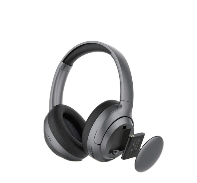 Detachable Battery Bluetooth Headphones Wireless Over Ear ANC Noise Cancelling Headset 40mm Stereo 40H Playtime TWS Headphones