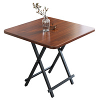 Table à manger pliante en bambou, design moderne et portable, carrée, pour petit appartement en location