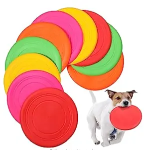 Dog Flying Disc Silicone Puppy Flyer Toy Macio Dog Floating Saucer Indestrutível Reagir mais rápido Treinamento Brinquedos interativos