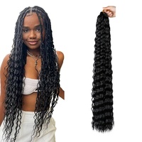 30 "cheveux de torsion de vague profonde tresses de crochet de vague d'océan extension de cheveux synthétiques de crochet cheveux en vrac de vague profonde