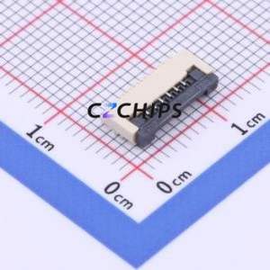 FPC-1.0FX-6PWBH20 FFC/FPC Connector SMD,P=1mm Connector Flip Cover Type Bottom Contact 6P 1mm - Product Image 1